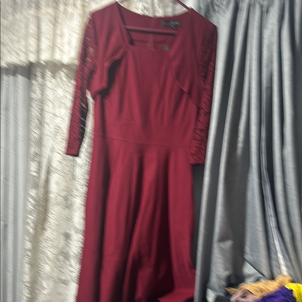 Chic Burgundy Long Sleeve Dress